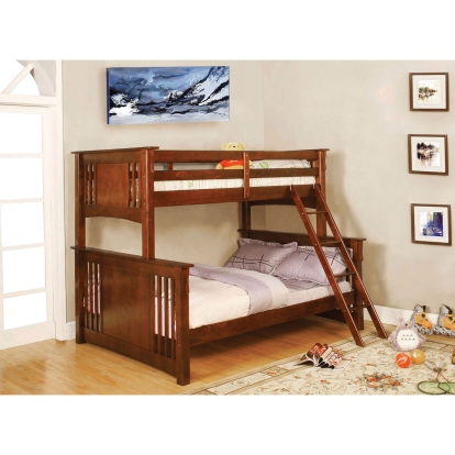 Spring Creek Oak Twin/Full Bunk Bed Model CM-BK602F-OAK-BED by Furniture of America