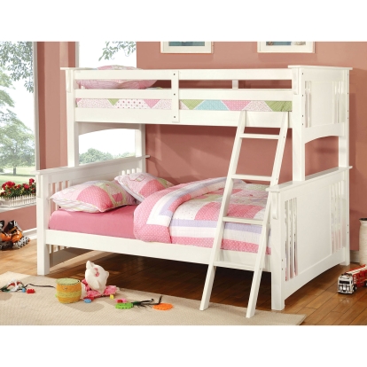 Spring Creek White Twin/Full Bunk Bed Model CM-BK602F-WH-BED by Furniture of America