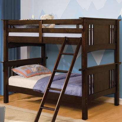 Spring Creek Dark Walnut Twin/Twin Bunk Bed Model CM-BK602T-EXP-BED by Furniture of America