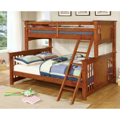 Spring Creek Oak Twin XL/Queen Bunk Bed Model CM-BK604OAK-BED by Furniture of America