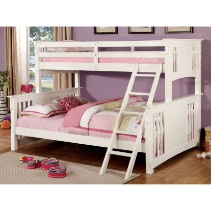 Spring Creek White Twin XL/Queen Bunk Bed Model CM-BK604WH-BED by Furniture of America
