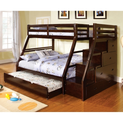 Ellington Dark Walnut Twin/Full Bunk Bed Model CM-BK611EX-BED by Furniture of America