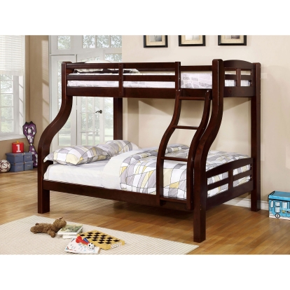 Solpine Espresso Twin/Full Bunk Bed Model CM-BK618EX-BED by Furniture of America