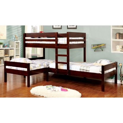 Ranford Espresso Twin/Twin/Twin Bunk Bed Model CM-BK626-BED by Furniture of America