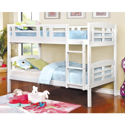 Cassie White Twin/Twin Bunk Bed Model CM-BK627-BED by Furniture of America