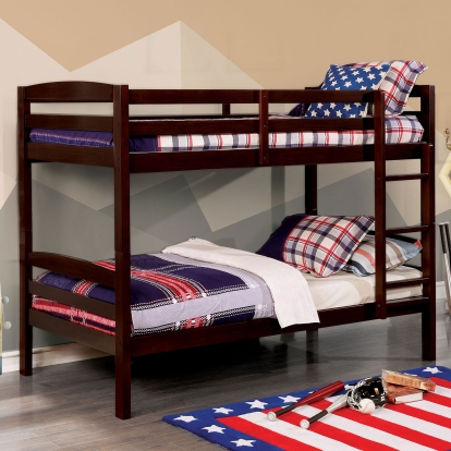 Elaine Dark Walnut Twin/Twin Bunk Bed Model CM-BK634EX-TT-BED by Furniture of America