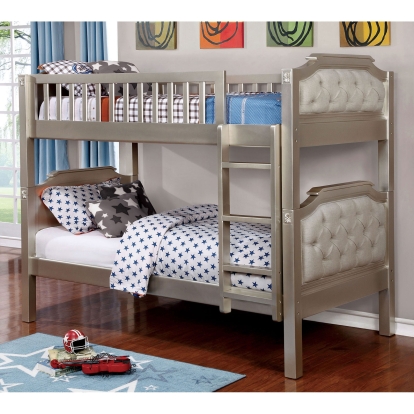 Beatrice Champagne Twin/Twin Bunk Bed Model CM-BK717-BED by Furniture of America
