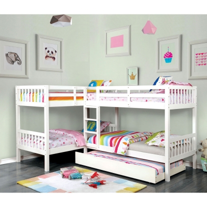 Marquette White Quadruple Twin Bunk Bed Model CM-BK904WH-BED by Furniture of America