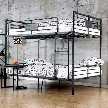 Olga Antique Black Full/Full Bunk Bed Model CM-BK913FF-BED by Furniture of America