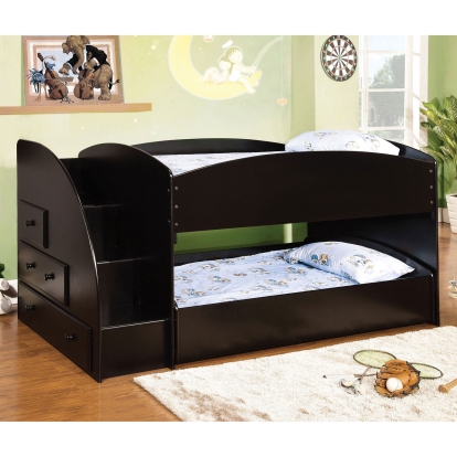 Merritt Black Twin/Twin Bunk Bed Model CM-BK921BK-T-BED by Furniture of America