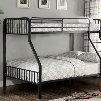 Clement Black Metal Twin/Full Bunk Bed Model CM-BK928TF-BED by Furniture of America