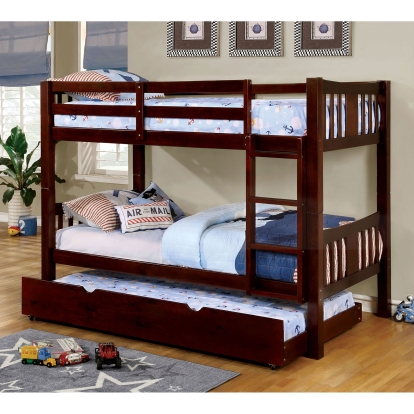 Cameron Dark Walnut Twin/Twin Bunk Bed Model CM-BK929EX-BED by Furniture of America