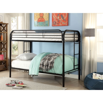 Opal Black Twin/Twin Bunk Bed Model CM-BK931BK-TT by Furniture of America