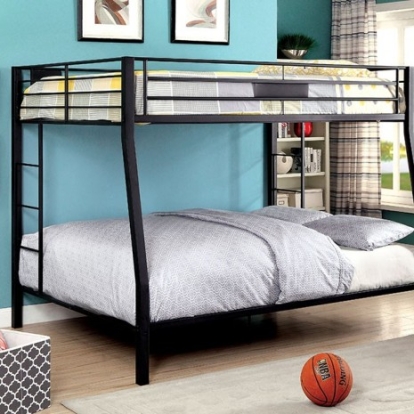 Furniture of America Claren Contemporary Metal Black Full-Queen Bunk Bed Model CM-BK939FQ-BED