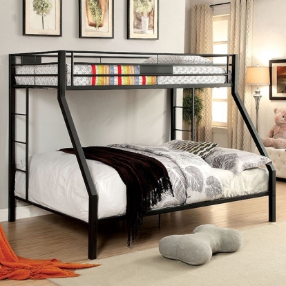 Claren Black Twin/Queen Bunk Bed Model CM-BK939TQ-BED by Furniture of America
