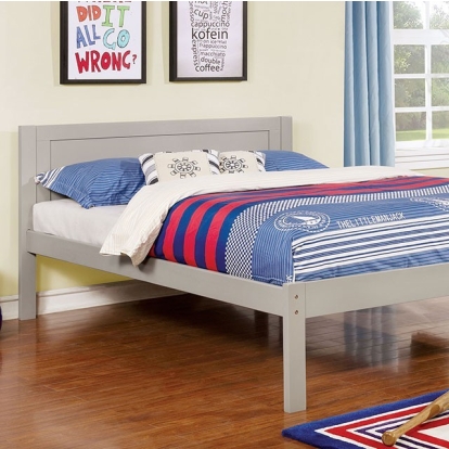 Furniture of America Annemarie Transitional Solid with Wood Veneer Gray Bunk Bed Model CM-BK965GY-Twin Bed