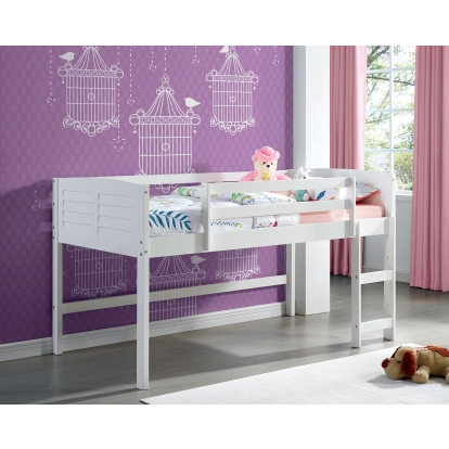 Abigail White Twin Size Loft Bed Model CM-BK967T by Furniture of America
