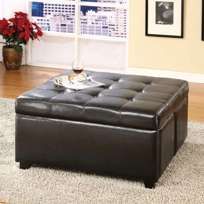 Petula Espresso Storage Ottoman with 4 Drawers Model CM-BN6381 by Furniture of America