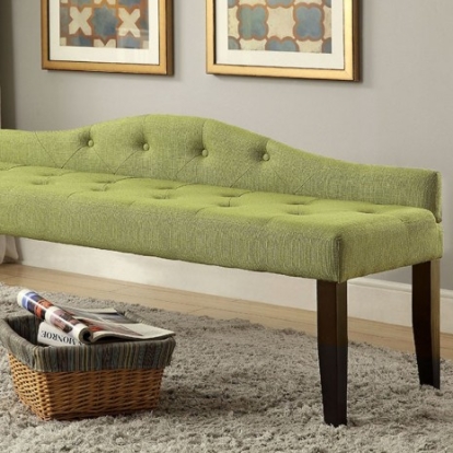Furniture of America Alipaz Contemporary Linen-Like Green Bench Model CM-BN6796GR-L