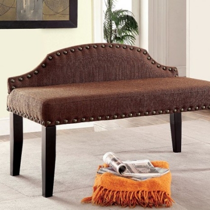 Furniture of America Hasselt Contemporary Linen-Like Brown Bench Model CM-BN6880BR-S
