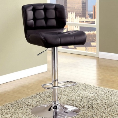 Furniture Of America Kori Contemporary Leatherette, Metal Black Bar Chair | CM-BR6152BK