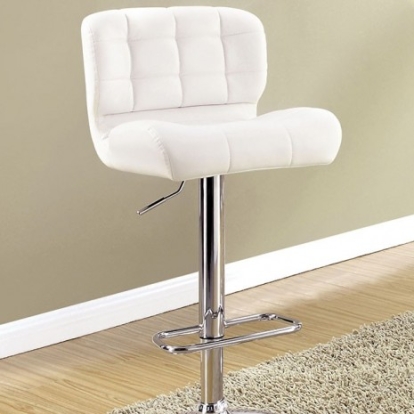 Furniture of America Kori Contemporary Leatherette Metal White Bar Chair Model CM-BR6152WH