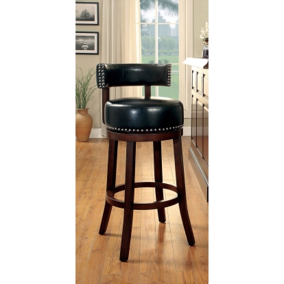 Shirley Dark Oak/Black 24" Bar Stool Model CM-BR6251BK-24-2PK by Furniture of America