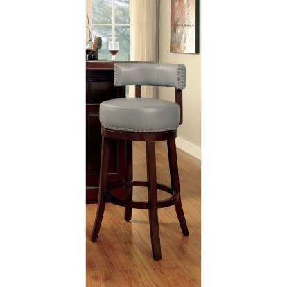 Shirley Dark Oak/Gray 29" Bar Stool Model CM-BR6251GY-29-2PK by Furniture of America