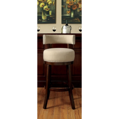 Lynsey Dark Oak/Beige 24" Bar Stool Model CM-BR6252BG-24-2PK by Furniture of America