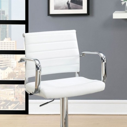 Furniture of America Sedona Contemporary Leatherette Metal White Bar Stool Model CM-BR6463WH