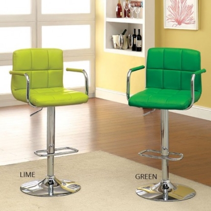 Furniture of America Corfu Contemporary Leatherette Metal Lime Bar Stool Model CM-BR6917LM