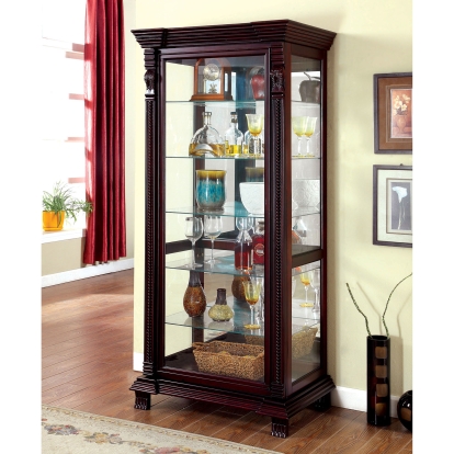 Tulare Dark Cherry Curio Model CM-CR134 by Furniture of America