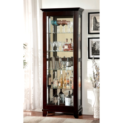 Ludden Dark Walnut Curio Model CM-CR135 by Furniture of America