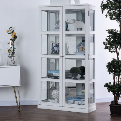 Vilas White Curio Cabinet Model CM-CR140WH by Furniture of America