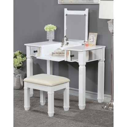 Jaylynn White Vanity with Stool Model CM-DK5235 by Furniture of America