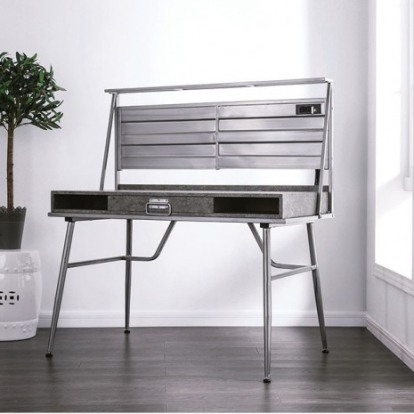 Furniture Of America Mccredmond Industrial Metal, Others Silver Desk | CM-DK5566