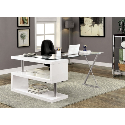 Bronwen White Computer Desk Model CM-DK6131WH by Furniture of America