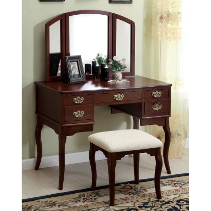 Ashland Cherry Vanity Table Model CM-DK6405CH by Furniture of America