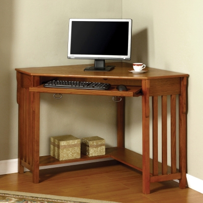 Toledo Medium Oak Corner Desk Model CM-DK6641 by Furniture of America