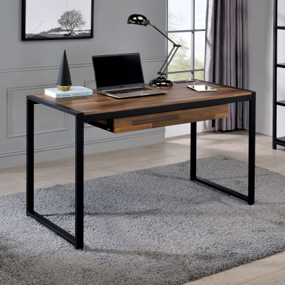 Quincy Dark Oak/Matte Black Desk Model CM-DK913 by Furniture of America