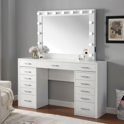 Furniture of America Aphrodite Glam Solid with Wood White Vanity Model CM-DK933WH-PK