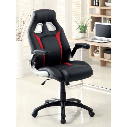 Argon Black/Silver/Red Office Chair Model CM-FC612 by Furniture of America