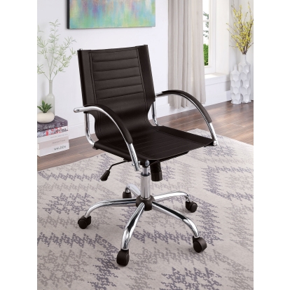 Canico Black/Chrome Office Chair Model CM-FC663BK by Furniture of America
