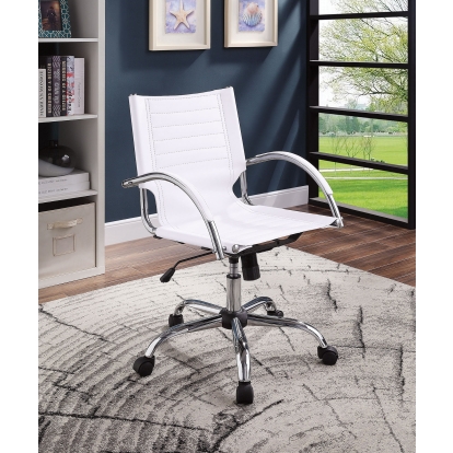 Canico White/Chrome Office Chair Model CM-FC663WH by Furniture of America