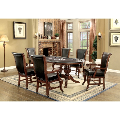 Melina Brown Cherry 7 Piece Dining Table Set Model CM-GM367CH-T-7PC by Furniture of America