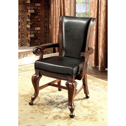 Melina Brown Cherry/Black Arm Chair Model CM-GM367CH-AC-2PK by Furniture of America