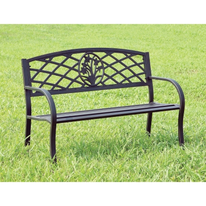 Minot Black Patio Steel Bench Model CM-OB1809 by Furniture of America