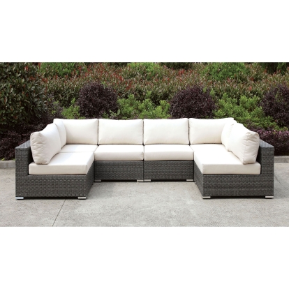 Somani Light Gray/Ivory U-Sectional Model CM-OS2128-SET6 by Furniture of America