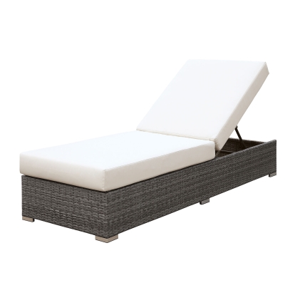 Somani Light Gray/Ivory Adjustable Chaise Model CM-OS2128-G by Furniture of America