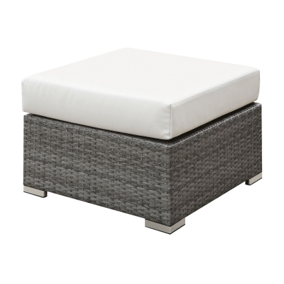 Somani Light Gray/Ivory Small Ottoman Model CM-OS2128-N by Furniture of America